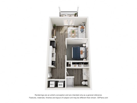 The Navigator 1 Bedroom Floor Plan